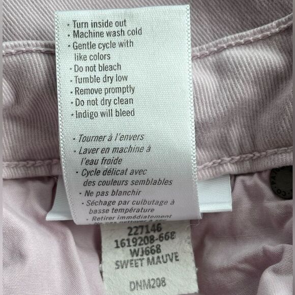 Paige Kylie Crop Jeans Women's 28 Cotton Blend Mauve Lilac Artsy Boho Lagenlook - Picture 6 of 8